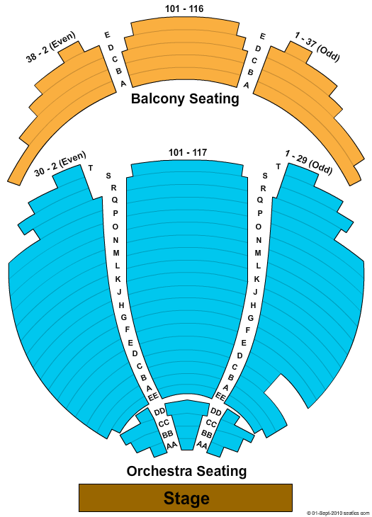 Zellerbach Theater at Annenberg Center End Stage Seating Chart